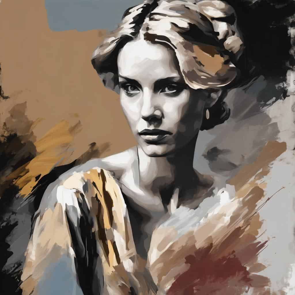 Ολόκληρη η φωτογραφία με έμφαση στη σύγχρονη τέχνη, επιστήμη και δημιουργικότητα στην εικόνα γυναίκας, συνδυάζοντας τέχνες και επιστήμες σε πρωτότυπη εικαστική σύνθεση.