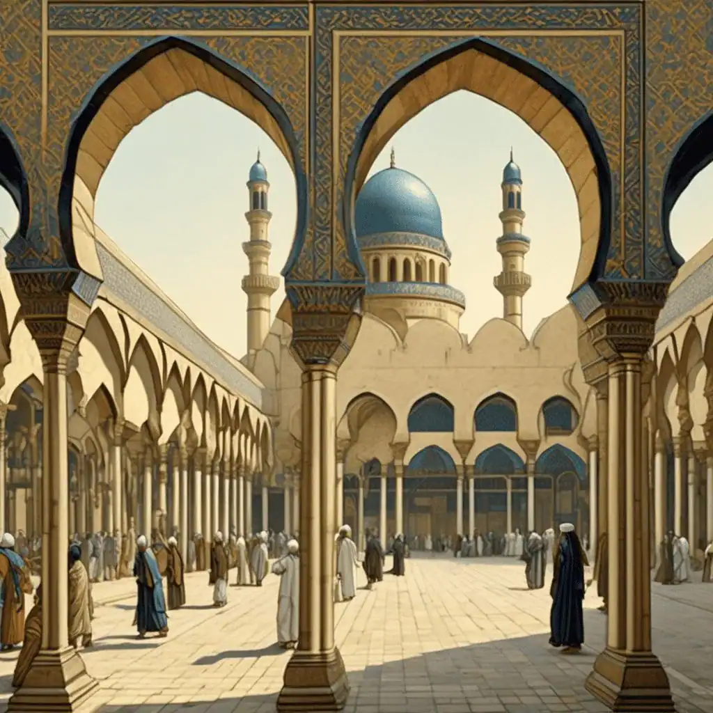Courtyard of Al-Azhar mosque and university complex in Cairo – Ivan Bilibin